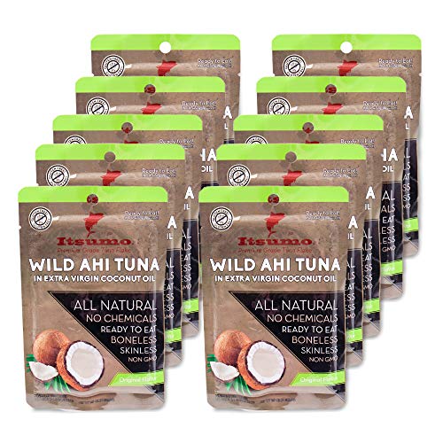 Premium Tuna Keto Snacks - No Carbs Wild Ahi Tuna In Coconut Oil