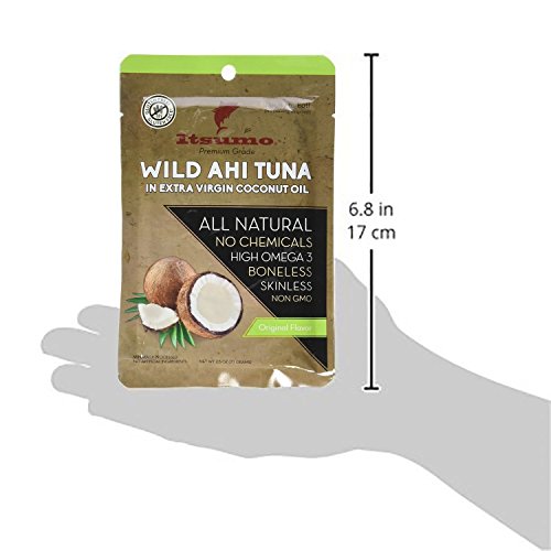 Tuna Keto Snack Pouch - No Carbs Wild Ahi Tuna In Coconut Oil P