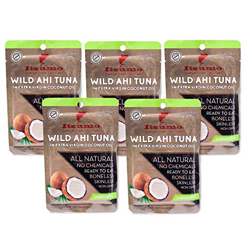 Tuna Keto Snack Pouch - No Carbs Wild Ahi Tuna In Coconut Oil P