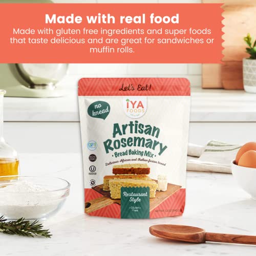 Iya Foods Artisan Rosemary Bread Baking Mix, Certified Gluten Fr