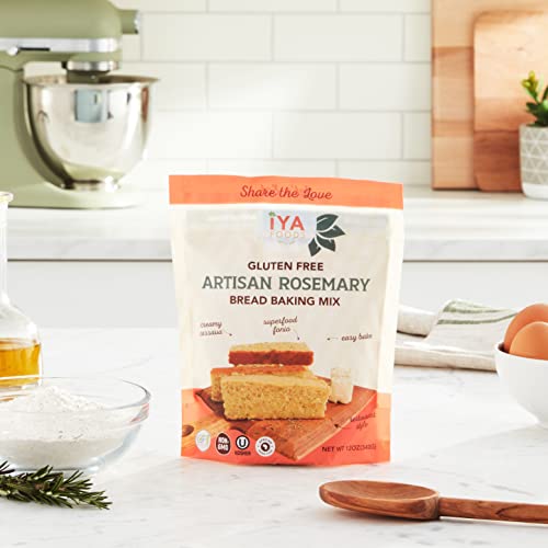 Iya Foods Artisan Rosemary Bread Baking Mix, Certified Gluten Fr