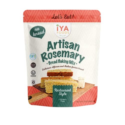 Iya Foods Artisan Rosemary Bread Baking Mix, Certified Gluten Fr