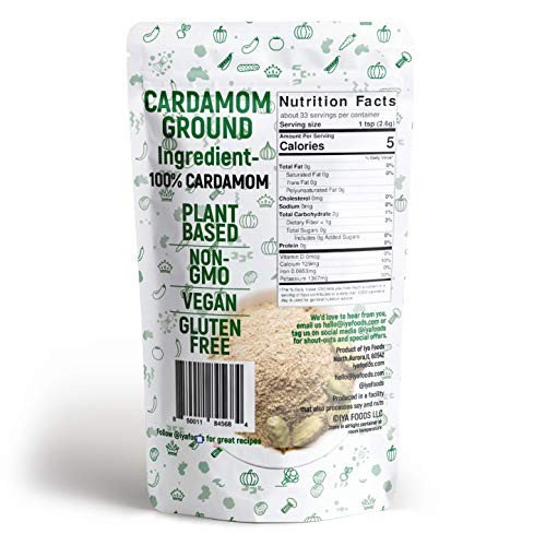 Iya Foods Cardamom Seed Ground 3 Oz Pack, Cardamom Powder Is Gro