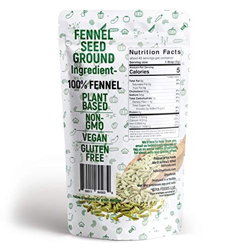 Iya Foods Fennel Seed Ground 3 Oz Pack, Made From 100% Fennel Se