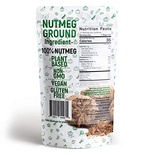Iya Foods Ground Nutmeg 3 Oz Pack, Made From 100% Nutmeg, No Add