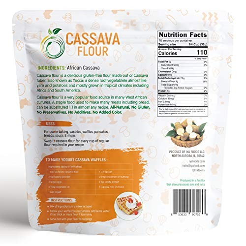 Iya Foods Premium Cassava Flour 5 Lbs. Bags, Plant-Based, Grain-
