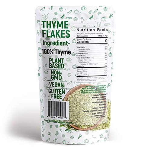 Iya Foods Thyme Flakes 1.10 Oz Pack, Made From 100% Thyme Leaves