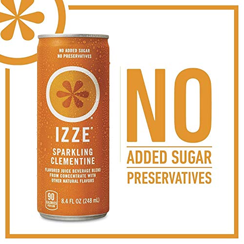 Izze Sparkling Juice, Clementine, 8.4 Oz Cans, 4 Count