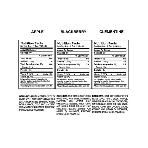 Izze Sparkling Juice 4 Flavor Variety Pack 8.4 Oz., 24 Pk.