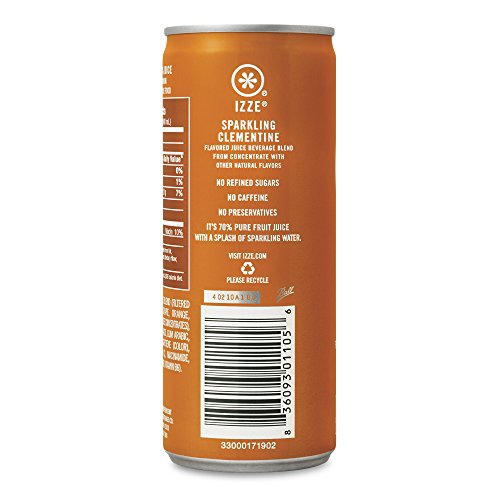 Izze Sparkling Juice, Clementine, 8.4 Oz Cans, 4 Count