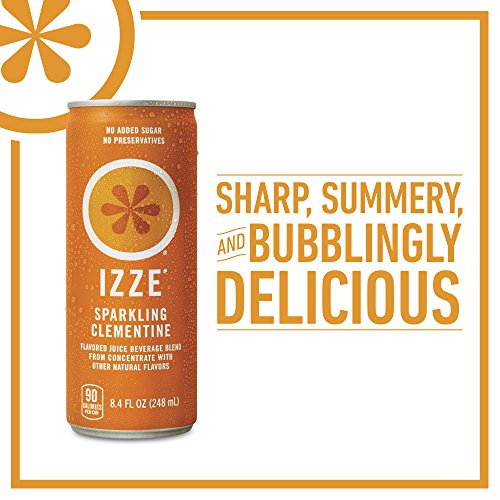 Izze Sparkling Juice, Clementine, 8.4 Oz Cans, 4 Count