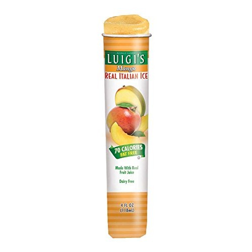 Luigis Real Italian Ice Mango Squeeze Tube, 4 Ounce -- 24 Per Case.