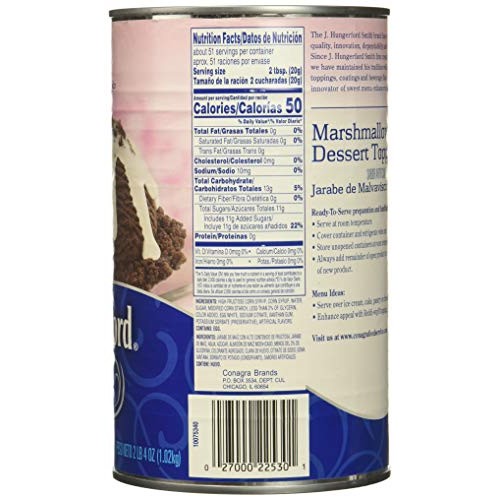 J Hungerford Smith Marshmallow Dessert Topping, 36 Ounce Pack o...