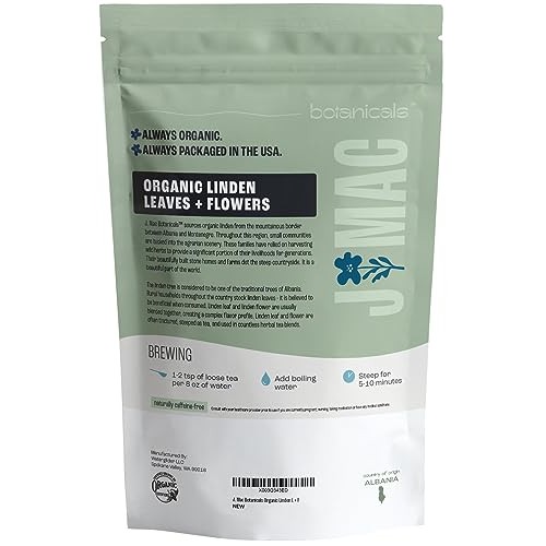 J Mac Botanicals, Organic Linden Leaf and Flower, Whole 4 oz Ba...