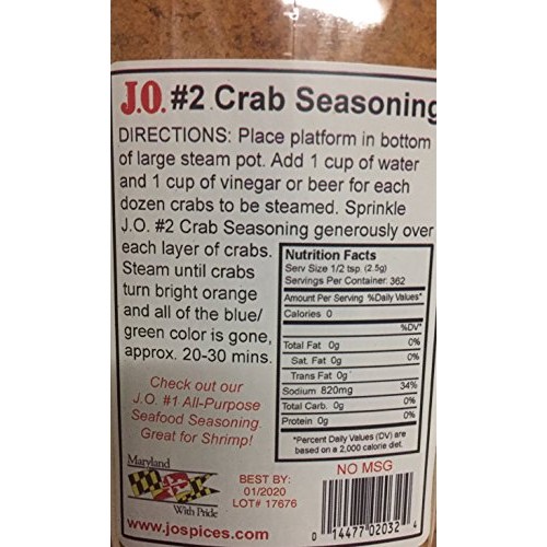 J.O. Crab Seasoning #2 32 Ounce