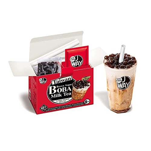 J Way Boba Milk Tea Set Classic Milk Tea With Brown Sugar Boba,