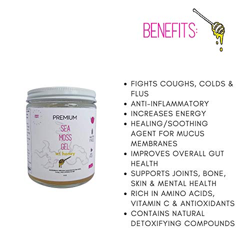 Wildcrafted Sea Moss Gel With Raw Honey, Organic Irish Seamoss W