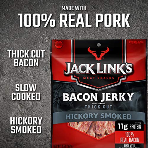 Jack Link’S Bacon Jerky, Hickory Smoked, 2.5 Oz. Bag – Flavorful
