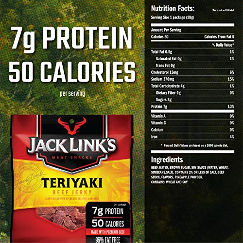 Jack Link’S Beef Jerky 20 Count Multipack, Teriyaki, 20, .625 Oz