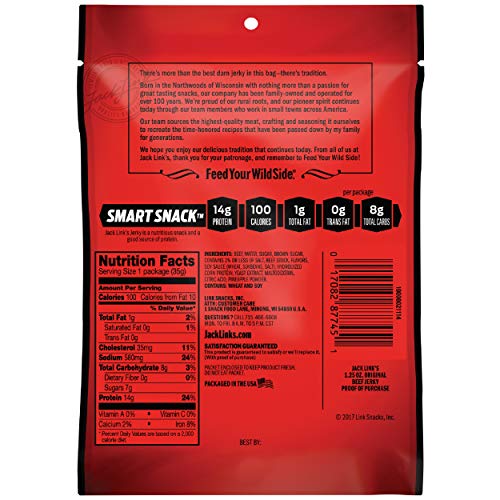 Jack Link’S Beef Jerky, Original, 1.25 Oz. Bags, 10 Count – Flav
