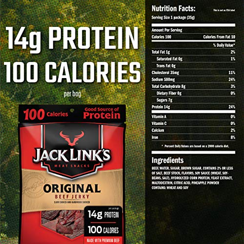 Jack Link’S Beef Jerky, Original, 1.25 Oz. Bags, 10 Count – Flav
