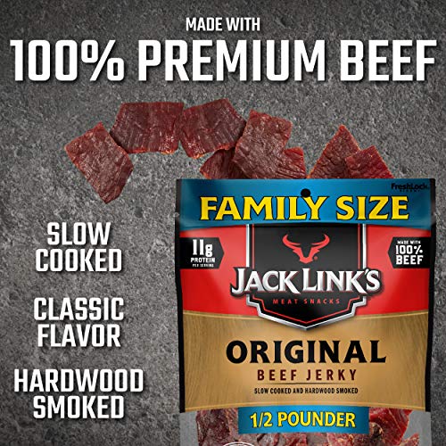 Jack Link’S Beef Jerky, Original, ½ Pounder Bag – Flavorful Meat
