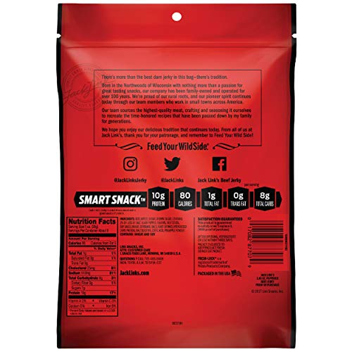 Jack Link’S Beef Jerky, Peppered, 5.85 Oz. Sharing Size Bag –Mea