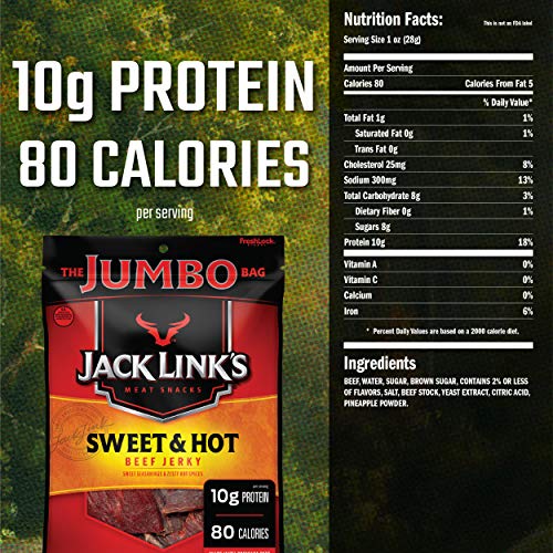 Jack Link’S Beef Jerky, Sweet &Amp; Hot, 5.85 Oz. Sharing Size Bag –