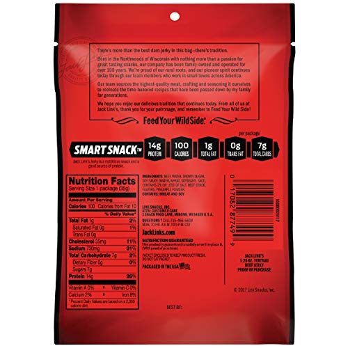 Jack Link’S Beef Jerky, Teriyaki, 1.25 Oz. Bags, 10 Count – Flav