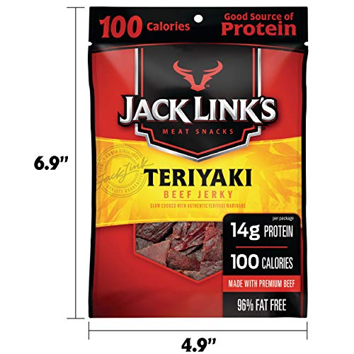 Jack Link’S Beef Jerky, Teriyaki, 1.25 Oz. Bags, 10 Count – Flav