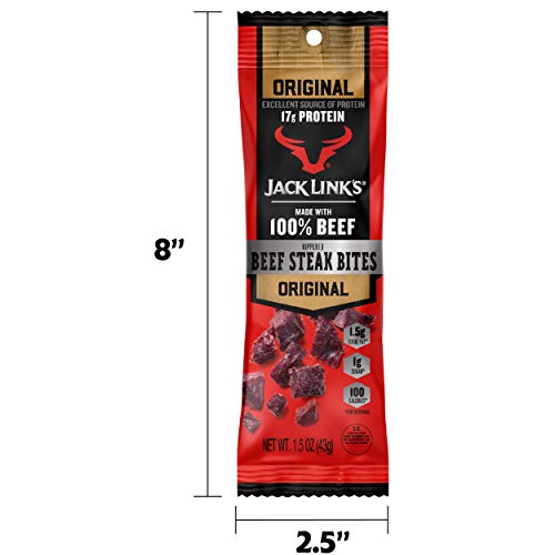 Jack Link’S Beef Steak Bites, Original, 1.5 Oz Bag, Pack Of 8 –