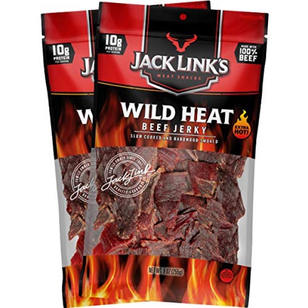 Jack Link’s Beef Jerky, Wild Heat, Spicy Meat Snack, 10g of Prot...