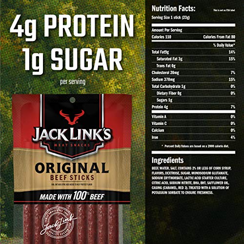 Jack Links Beef Snack Sticks, Original, 27 Count Pack Of 3, 7.2