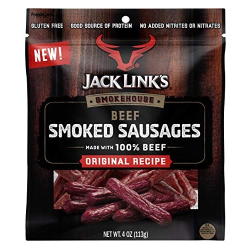 Links Smokehouse Beef Smoked Sausages, Original, 4 Oz Pack Of 2