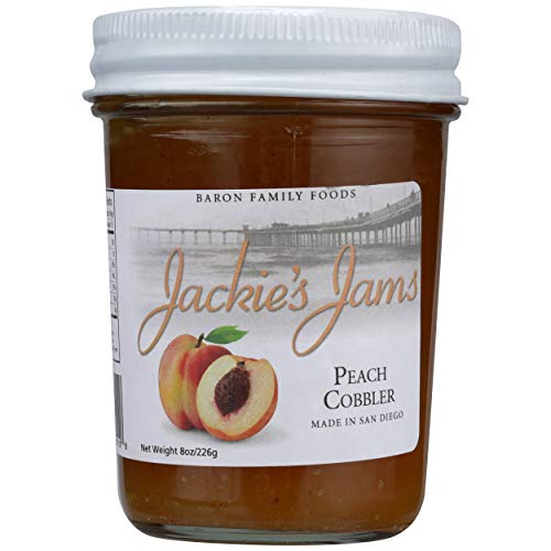 Jackies Jam, Jam Peach Cobbler, 8 Ounce