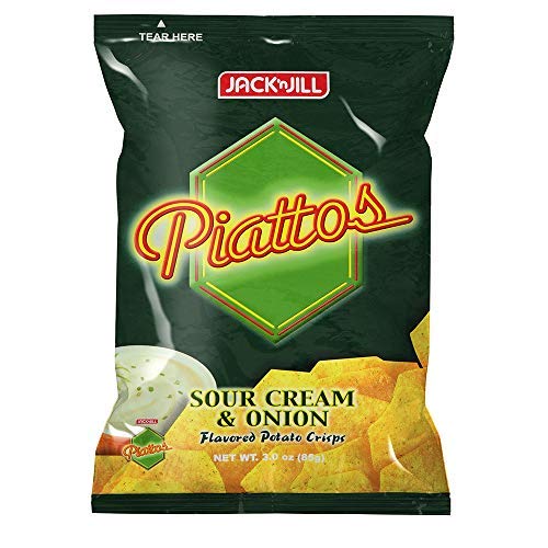 Jackn Jill Piattos Potato Crisps Sour Cream &Amp; Onion, 3 Oz 85G