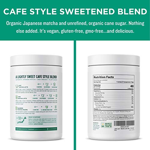 Jade Leaf Organic Matcha Latte Mix - Cafe Style Sweetened Blend