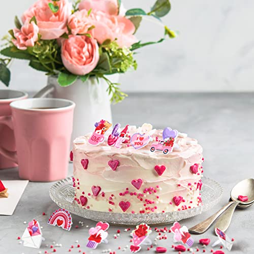 48 Pieces Valentines Day Cupcake Rings Topper For Cake Decorati