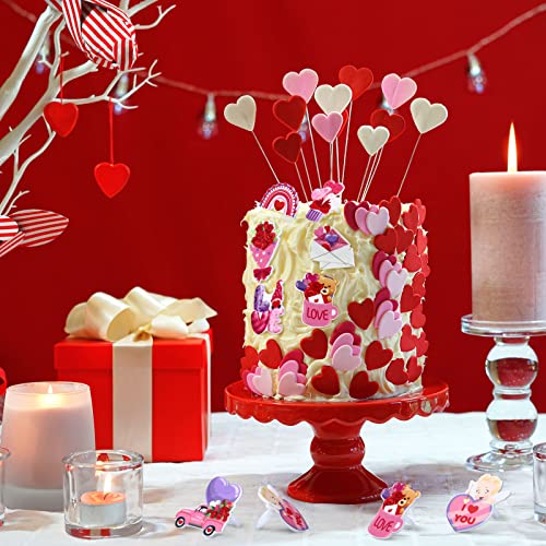 48 Pieces Valentines Day Cupcake Rings Topper For Cake Decorati