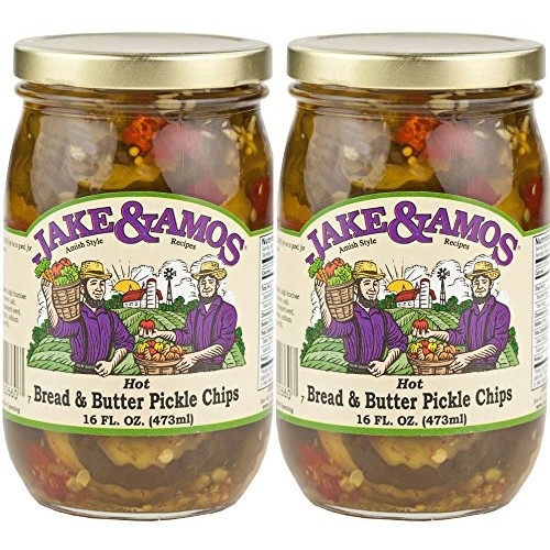 Jake &Amp; Amos - Hot Bread &Amp; Butter Pickles / 2 - 16 Oz. Jars