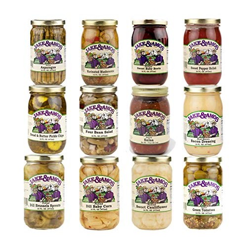 Jake &Amp; Amos Pickles, Pickled Vegetables, And Salsa Mega Gift Var