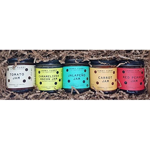 Gift Box Variety Pack - 5 Assorted Jammy Yummy Jam Box: Carameli...