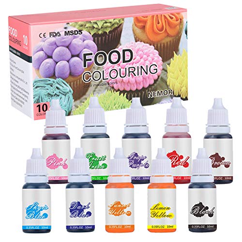 Food Coloring-10 Color X10Ml High Concentration Liquid Kit Food