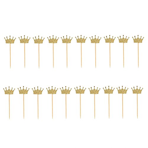 Janou Gold Glitter Crown Cake Cupcake Topper For Wedding Party D