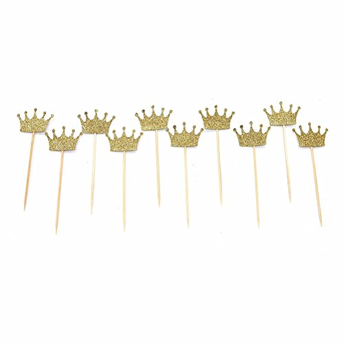 Janou Gold Glitter Crown Cake Cupcake Topper For Wedding Party D