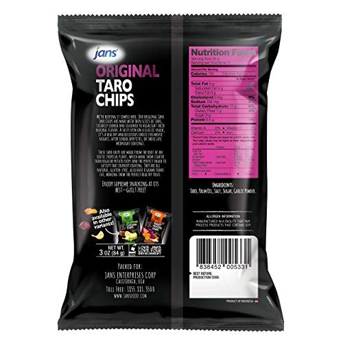 Jans Root Chips Original Taro Chips, 3 Oz