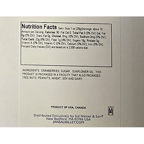 Jansal Valley Sweetened Dried Cranberries, 1 Pound