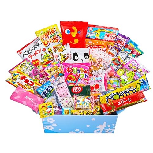 Sakura Box Japanese Candy & Snacks 40 Piece Dagashi Set Box