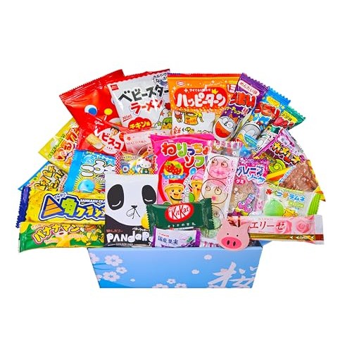 Sakura Box Japanese Candy & Snacks 40 Piece Dagashi Set Box