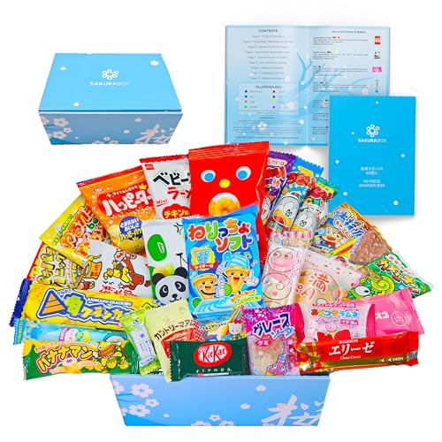 Sakura Box Japanese Candy & Snacks 40 Piece Dagashi Set Box